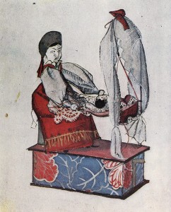 Игрушка Кормилка с дитем. Акварель Е.М. Беляковой. 1918