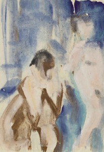 Чернышев Борис Петрович (1906-1969) Модели (две натурщицы). Серия 111 №2092 1967 Бумага, темпера