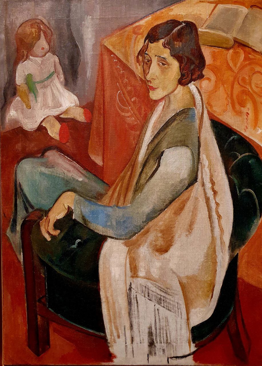 Николай Павлович Тарасов (1896 - 1969) Портрет Марии Вячеславовны Раубе-Горчилиной. Конец 1920-х или начало 1930-х